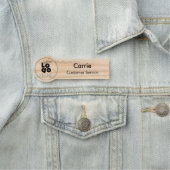 Firmenlogo Bio, helle Wood-Mitarbeitermarke Namensschild (Beispiel)