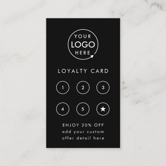 Firmenlogo | Black Beruflich Company Punch Treuekarte (Vorderseite)
