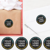 Firmenlogo | Black Branded Danke Runder Aufkleber