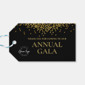 Firmenlogo Black Gold Confetti Annual Gala Geschenkanhänger (Rückseite Horizontal)