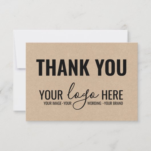 Firmenlogo Black Kraft Vielen Dank Dankeskarte (Vorderseite)