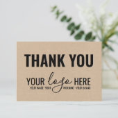 Firmenlogo Black Kraft Vielen Dank Dankeskarte (Stehend Vorderseite)