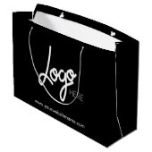 Firmenlogo Black Large Gift Bag Große Geschenktüte (Rückseite Schrägansicht)