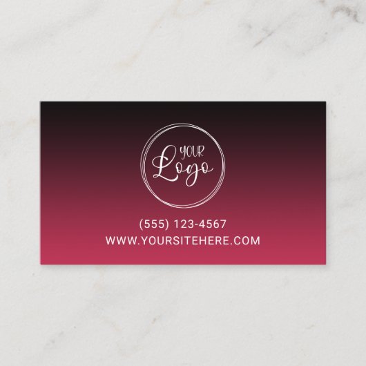 Firmenlogo Black Magenta Red Gradient Visitenkarte (Vorderseite)