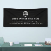 Firmenlogo | Black Minimalistisch Modern Simple 6' Banner (Messe)