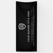 Firmenlogo | Black Minimalistisch Modern Simple 6' Banner (Vertikal)