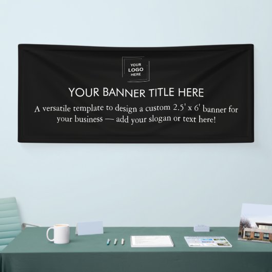 Firmenlogo | Black Modern 6' Werbebanner Banner (Messe)