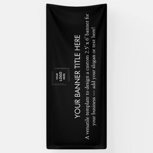 Firmenlogo | Black Modern 6' Werbebanner Banner (Vertikal)