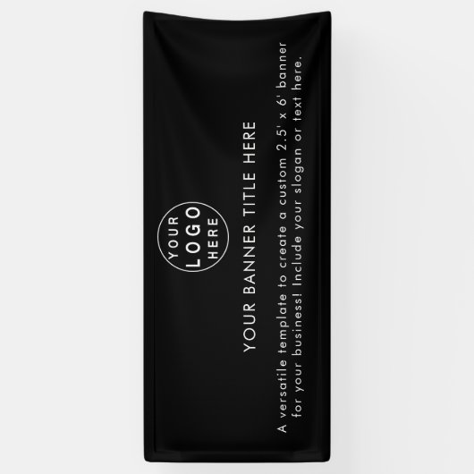 Firmenlogo | Black Modern Advertising 6' Banner (Vertikal)
