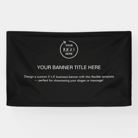 Firmenlogo | Black Modern Beruflich 5' Banner (Horizontal)