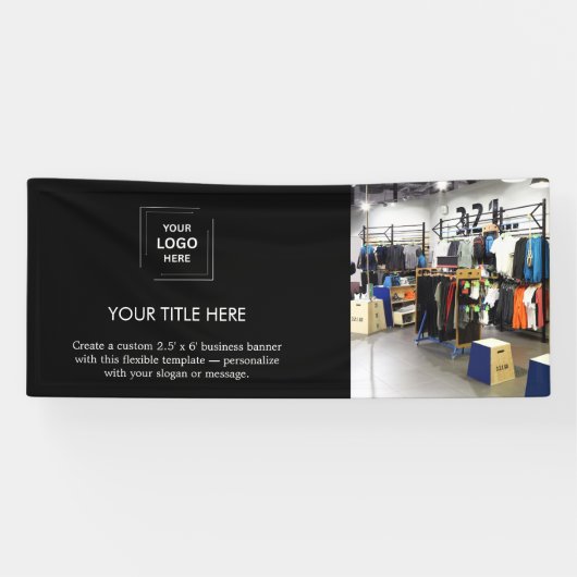 Firmenlogo | Black Modern Promotional Foto 6' Banner (Horizontal)