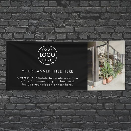 Firmenlogo | Black Modern Promotional Foto 6' Banner