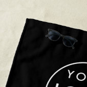 Firmenlogo | Black Modern Stilvolle Werbeaktion Strandtuch (Beispiel)