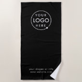 Firmenlogo | Black Modern Stilvolle Werbeaktion Strandtuch (Vorderseite)