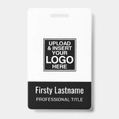 Firmenlogo BLACK Name Bar Code Benutzerdefinierte  Ausweis (Vorderseite)
