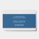 Firmenlogo, blaue Strichcode-Fotovorlage Ausweis (Rückseite)