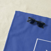 Firmenlogo blauer weißer Text Strandtuch (Beispiel)