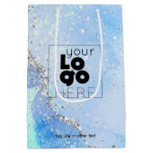 Firmenlogo Blue Glitzern Agate Paper Small/ Mittlere Geschenktüte (Rückseite)