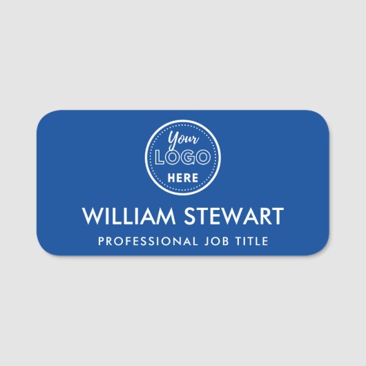 Firmenlogo Blue Name des Mitarbeiters Namensschild (Vorderseite)