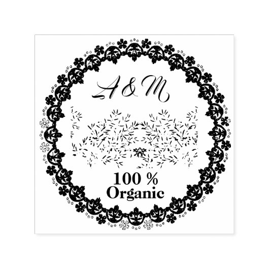 Firmenlogo Blumenrahmen für kleine Unternehmen Permastempel (Design)