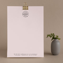 Firmenlogo | Blush Pink Modernes Minimalistisch Briefbogen