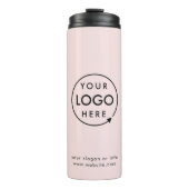 Firmenlogo | Blush Pink Modernes Minimalistisch Thermosbecher (Vorderseite)