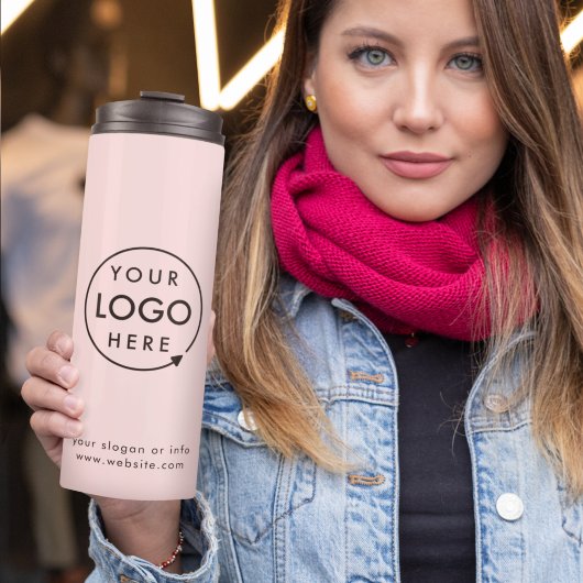 Firmenlogo | Blush Pink Modernes Minimalistisch Thermosbecher