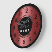 Firmenlogo Burgundy Black Name Slogan Große Wanduhr (Winkel)