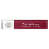 Firmenlogo Burgundy Desk Namplate Namensplakette (Vorderseite)