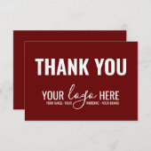 Firmenlogo Burgundy Red Vielen Dank Dankeskarte (Vorne/Hinten)