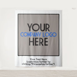 Firmenlogo Business Trade Show White Background Wandteppich