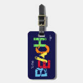 Firmenlogo Colorado Beach Typografie Navy Beach Gepäckanhänger (Vorderseite vertikal)