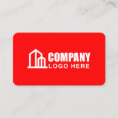 Firmenlogo Contractor QR Code Rot Professionell Visitenkarte (Vorderseite)