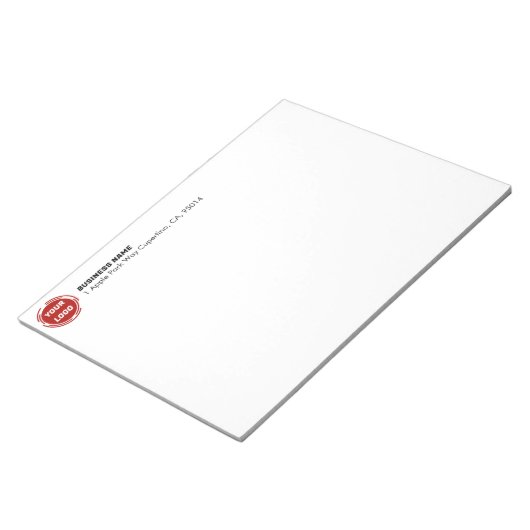 Firmenlogo CUSTOM 11" x 8,5" Notizblock (angewinkelt)