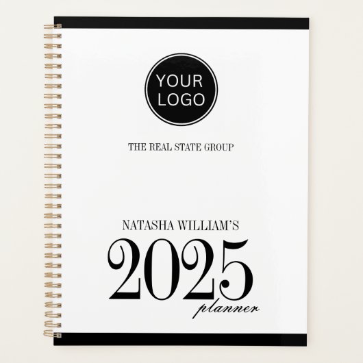 Firmenlogo Custom Black 2025 Planner Planer (Vorderseite)
