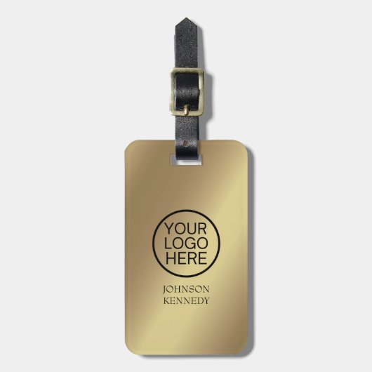 Firmenlogo - Custom Elegant Gold Metallic Gepäckanhänger (Vorderseite vertikal)