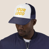 Firmenlogo CUSTOM Navy & Gold Truckerkappe (Beispiel)