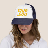 Firmenlogo CUSTOM Navy & Gold Truckerkappe (Beispiel)