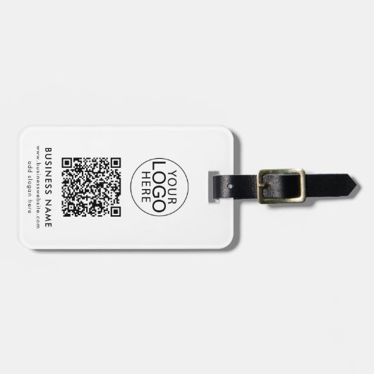 Firmenlogo Custom QR Code Company Gepäckanhänger (Vorderseite horizontal)