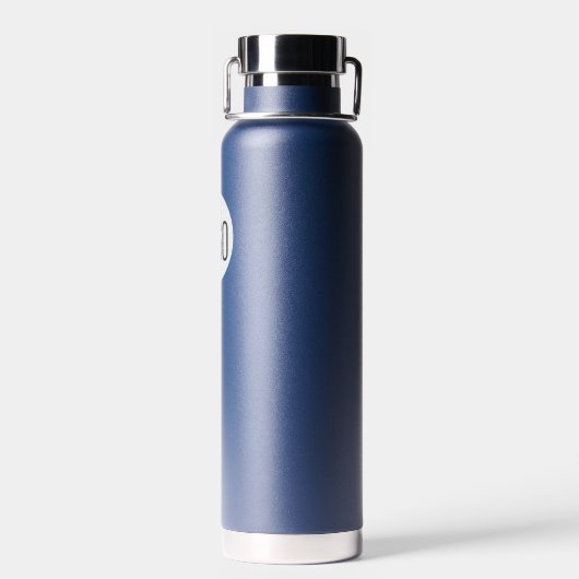 Firmenlogo Custom QR Code Website Blau Trinkflasche (Rückseite)