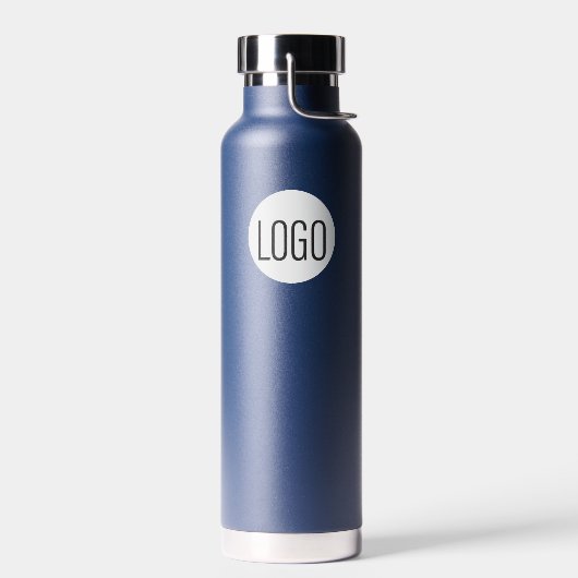 Firmenlogo Custom QR Code Website Blau Trinkflasche (Links)