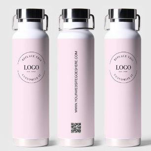 Firmenlogo Custom QR Code Website Pink Trinkflasche