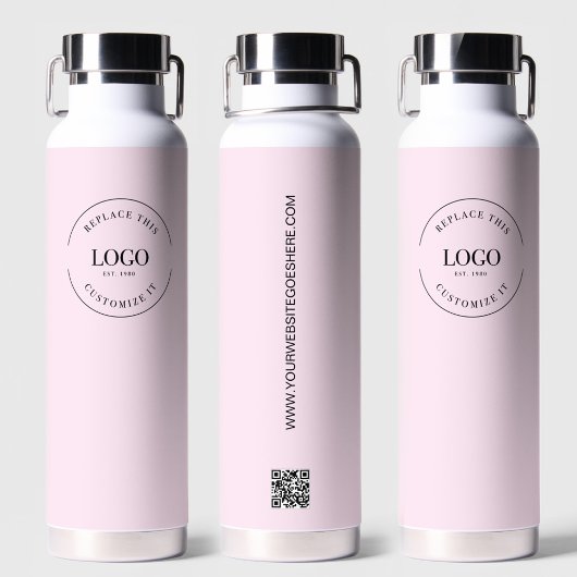 Firmenlogo Custom QR Code Website Pink Trinkflasche