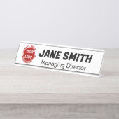 Firmenlogo CUSTOM Schreibtischnamensplakette (Vorderseite )