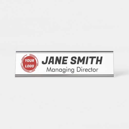 Firmenlogo CUSTOM Schreibtischnamensplakette (Vorderseite )