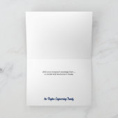 Firmenlogo Custom Vielen Dank Blue Damask Dankeskarte (Innenseite)