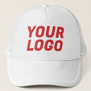 Firmenlogo CUSTOM Weiß & Rot Truckerkappe