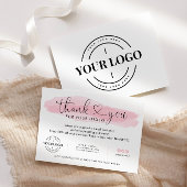 Firmenlogo Danke, Rosa-Script-Herz rot zu sein Dankeskarte