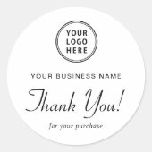 Firmenlogo Danke Runder Aufkleber (Vorderseite)