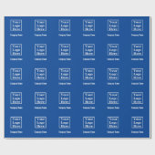 Firmenlogo Deep Blue White Company Name Geschenkpapier (Flach)